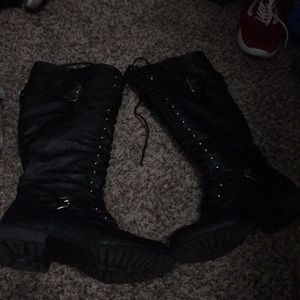 Gorgeous black knee high combat boots!